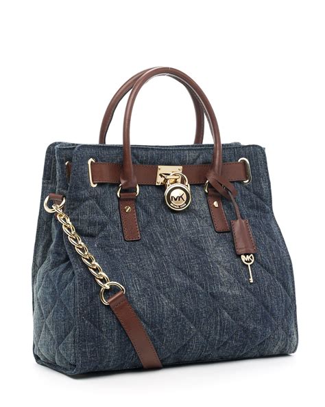 bright blue michael kors purse|Michael Kors blue denim purse.